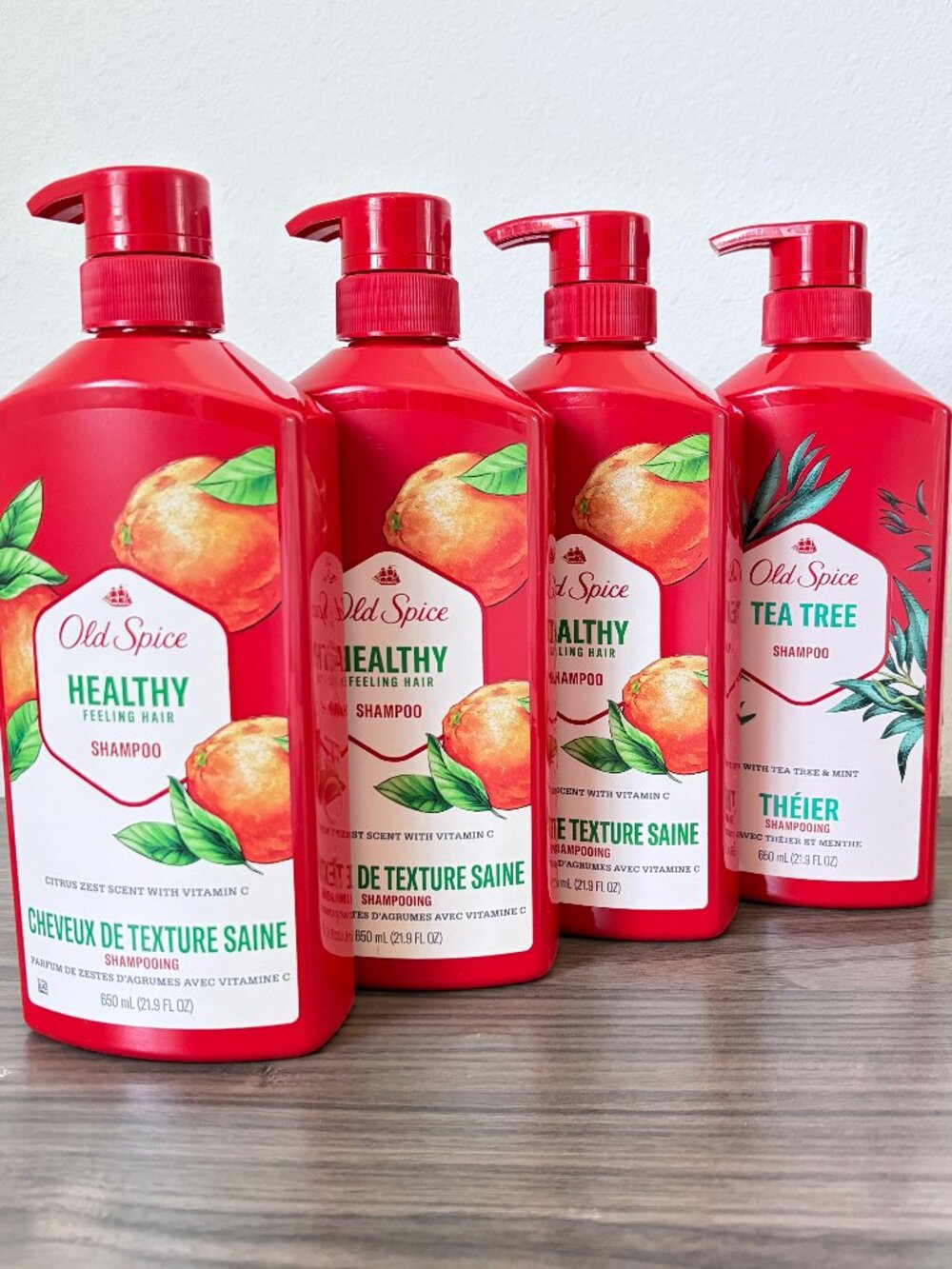 Old Spice Men's Shampoo - Citrus Zest Scent & Tea Tree Mint - 22 fl.oz. - 4pcs